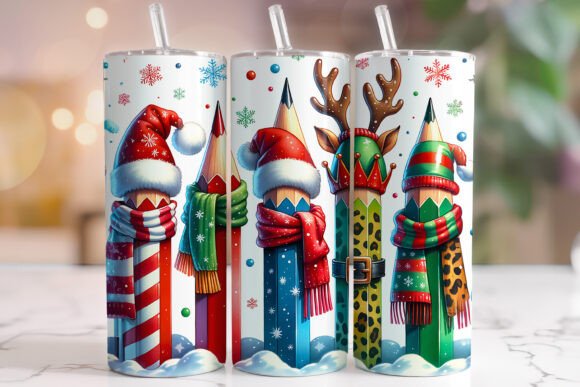 Download Christmas Pencil Tumbler Wrap PNG - Pencil tumbler wrap Collection