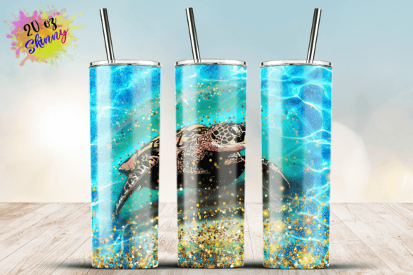 Download Blue Sea Turtle Wrap 20Oz Skinny Tumbler - Sea turtle wrap Collection